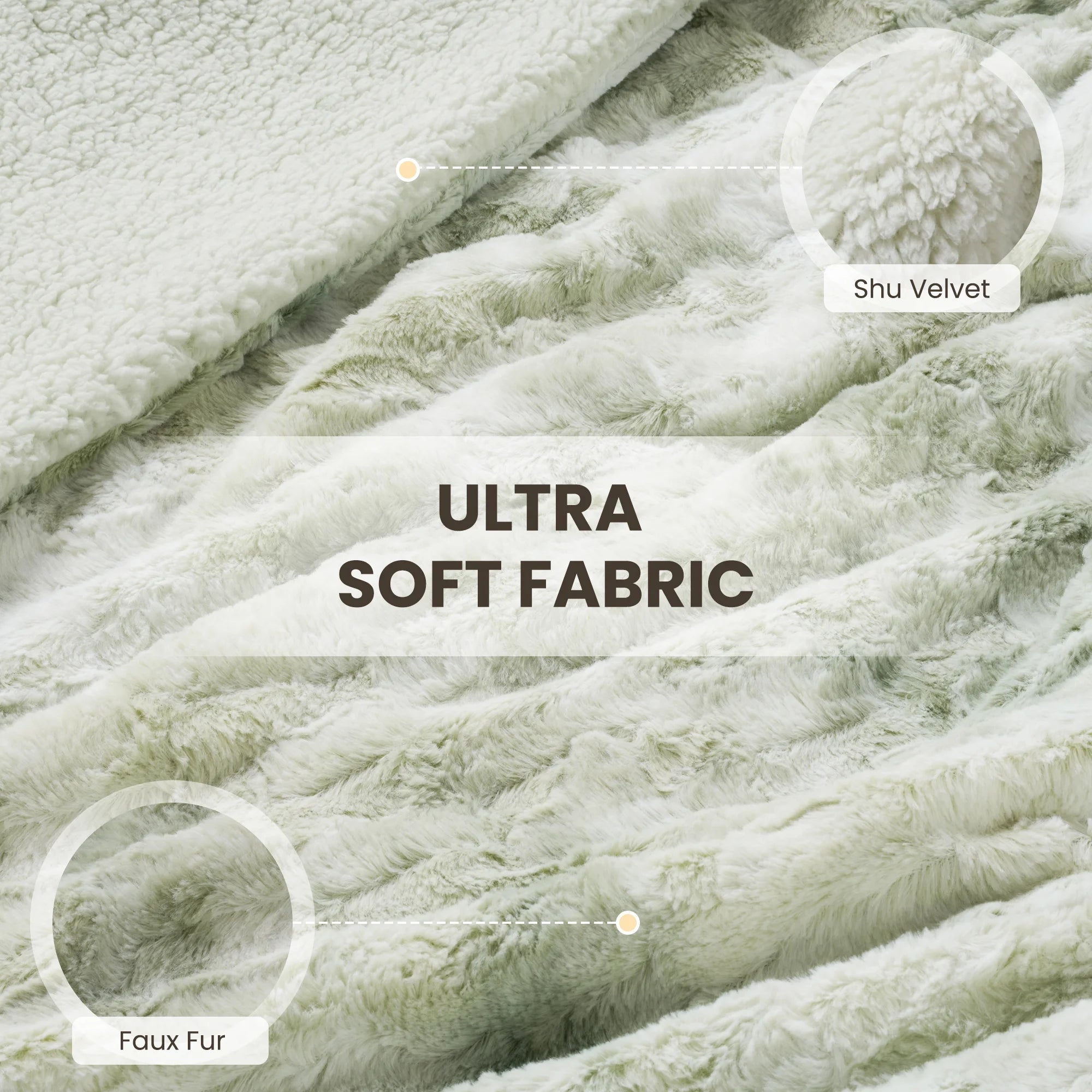 Heated Blanket 72"X84" Faux Fur & Sherpa Electric Blanket with 6 Heat Levels, 10H Timer, LED Display, Machine Washable, Tie-Dye Green