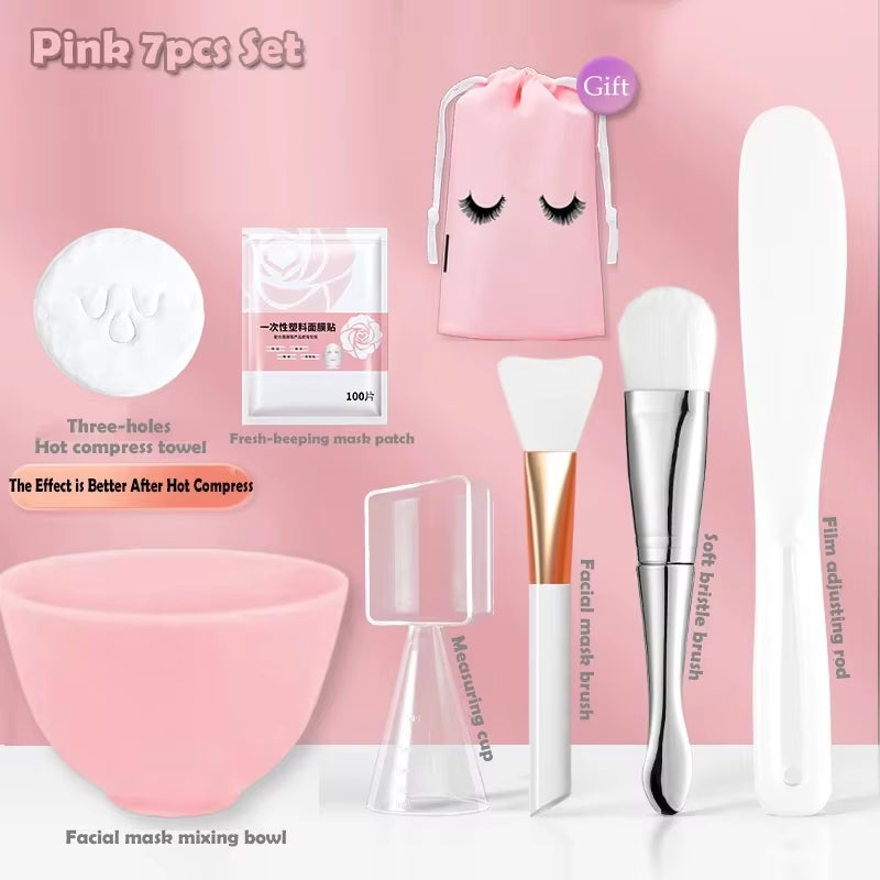 Face Skin Care Tool Set Silicone Facial Mask Brushes Beauty Salon Bowl Spoon Mask Mud Film Brush Skin Care DIY Beauty Tools