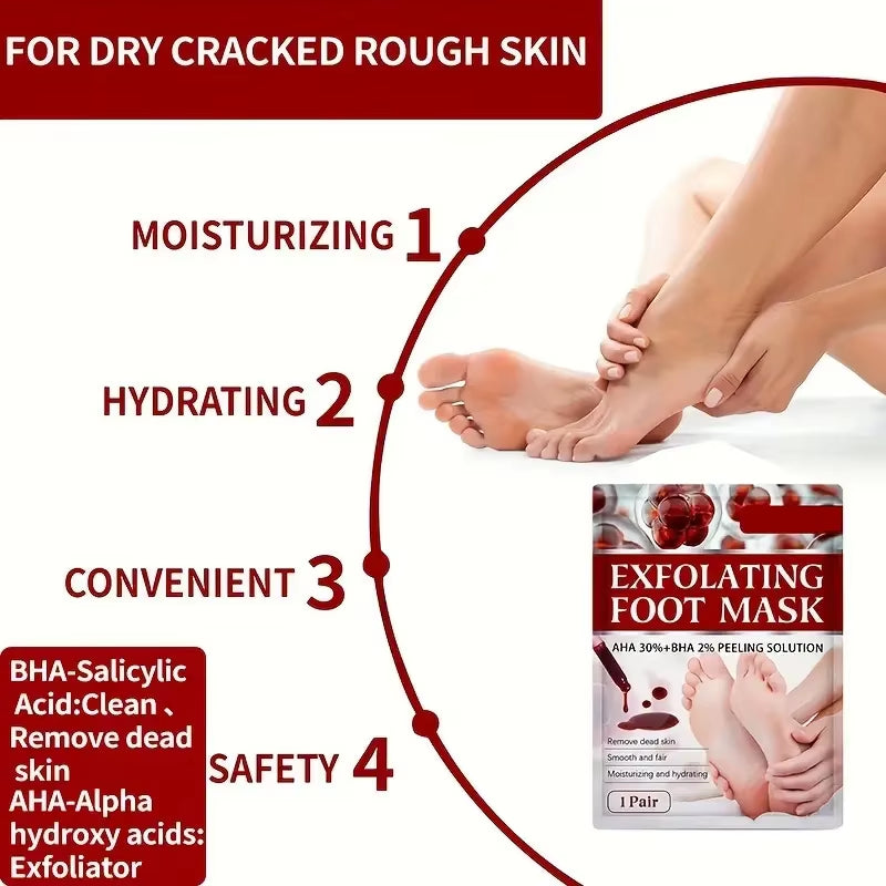 Exfoliating Foot Mask Spa Socks Feet Peeling Mask Remove Dry Dead Cracked Moisturizing Foot Mask Improve Rough Foot Care Tools