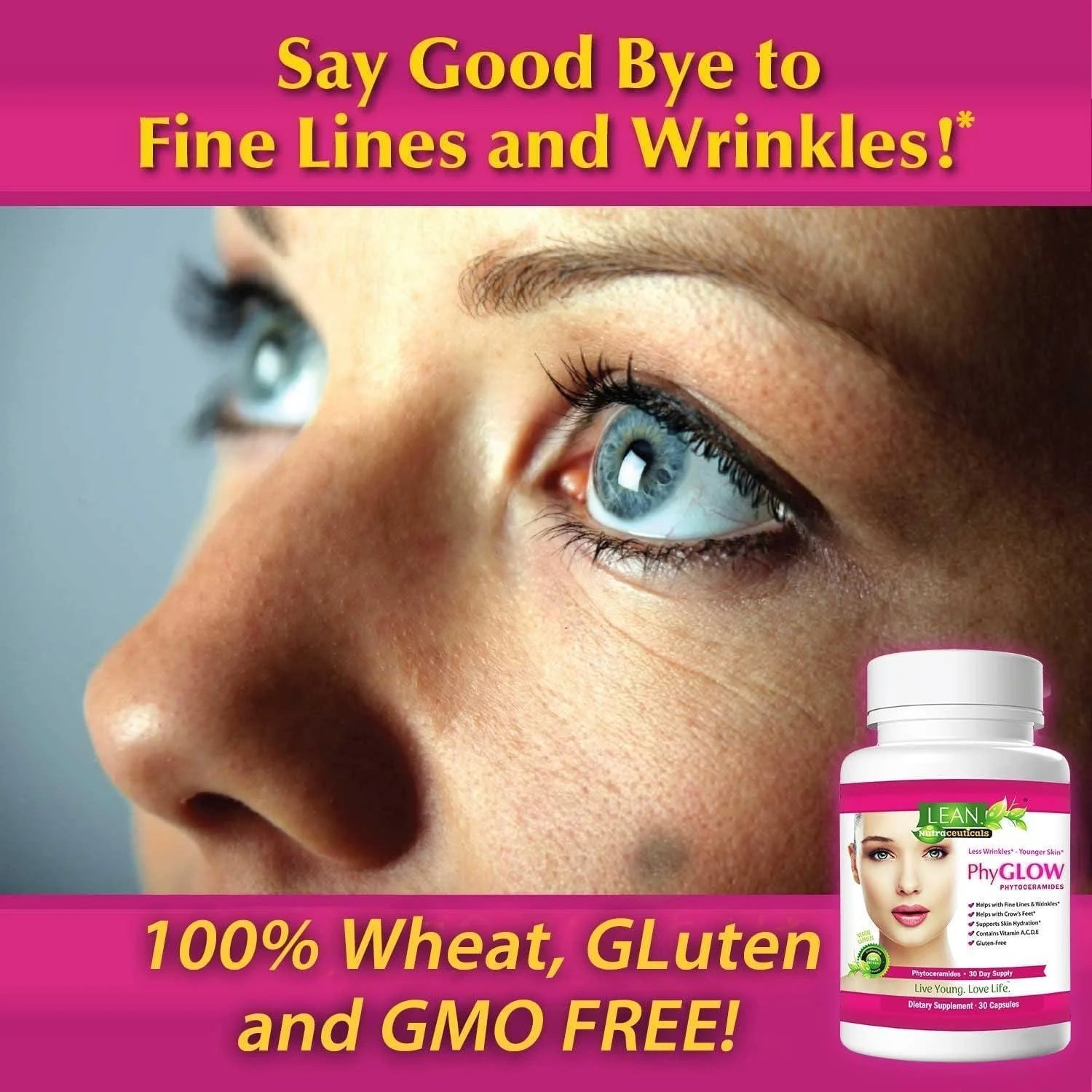 Phytoceramides 350Mg Ceramide Skin Care Hydration Moisture Restoring Beauty Supplement with Multivitamins A, C, D, E, Phyglow Super Vegan anti Aging Wrinkle Support Pills for Women and Men 30 Capsules