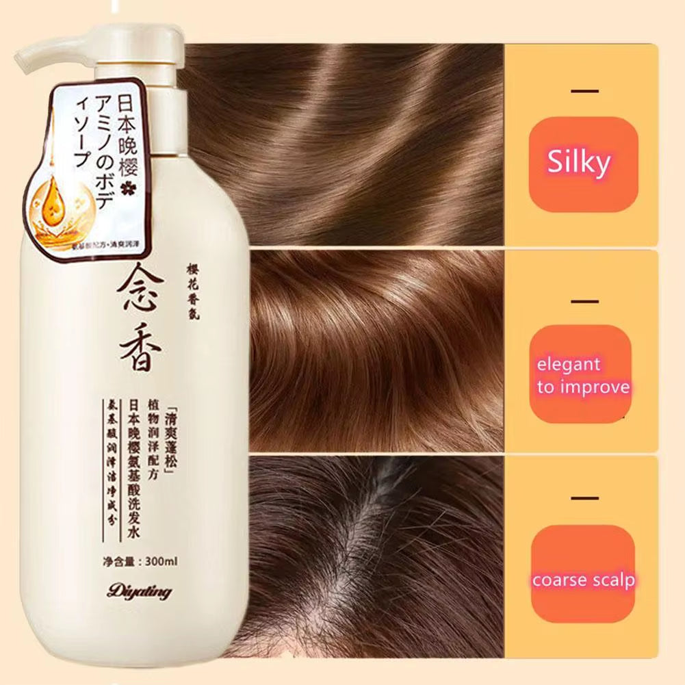 3 Pack Japanese Shampoo and Conditioner & Body Wash Set, Amino Acid Fragrant Japanese Evening Shampoo, Thick Smooth Hair