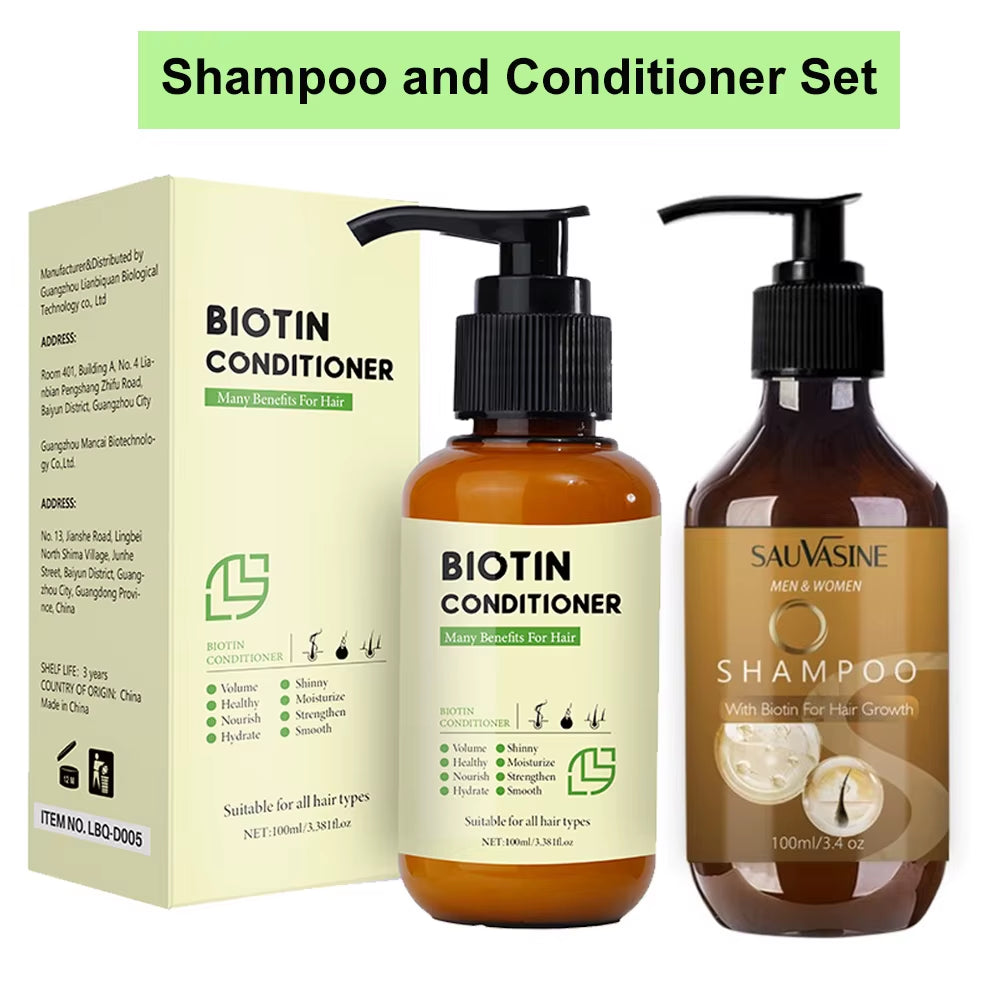 Biotin Shampoo and Conditioner Set for Hair Growth and Thinning Hair Thickening Formula for Hair Loss Treatment for Men Women