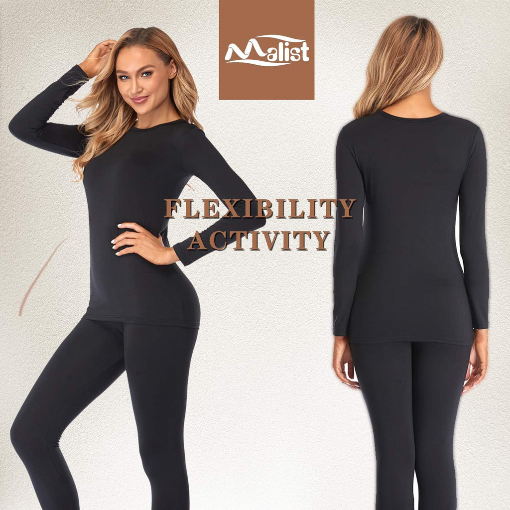 Women'S Thermal Underwear Ultra Soft Long Johns Top with Fleece Lined