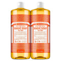 Pure-Castile Magic Soap Liquid (Tea Tree, 32 Ounce, 2-Pack) - Made with Regenerative Organic Certified Oils, 18-In-1 Uses: Body, Hair, Laundry & Dishes, Concentrated, Vegan, Non-Gmo
