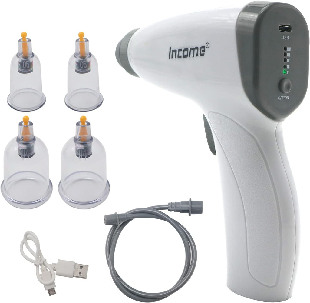 Electric Cupping Therapy Set, Portable Chinese Cupping Therapy Machine with Pump, Electric Body Massage Scraping Care Device Kit with 4 Vacuum Suction Cups for Homeuse