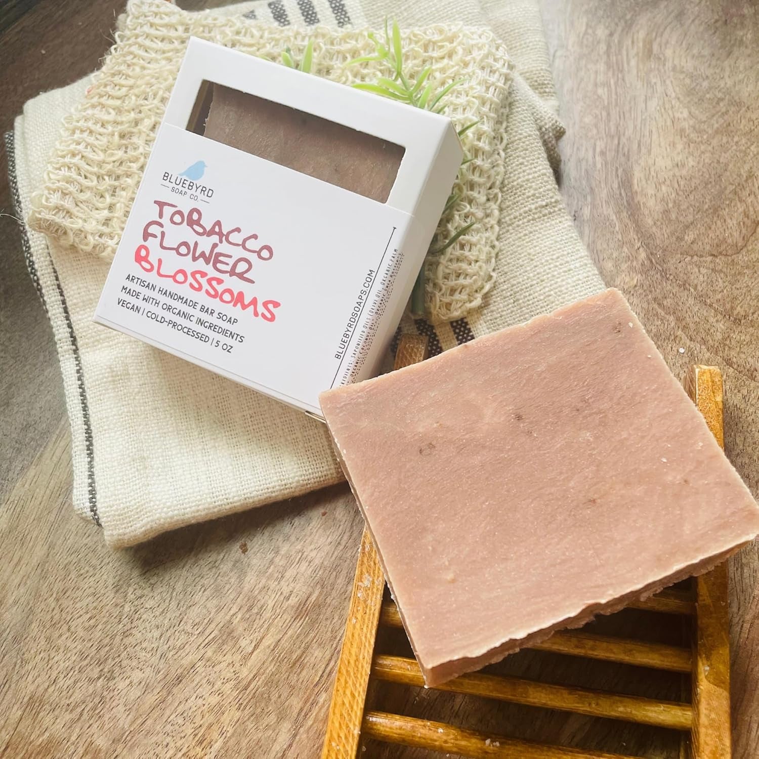 Tobacco Flower Blossom Bar Soap | Natural Organic Soap Ingredients | Vegan, Non-Gmo, Chemical Free Calendula Soap | Gentle Cleansing for Sensitive Skin (Blossom)