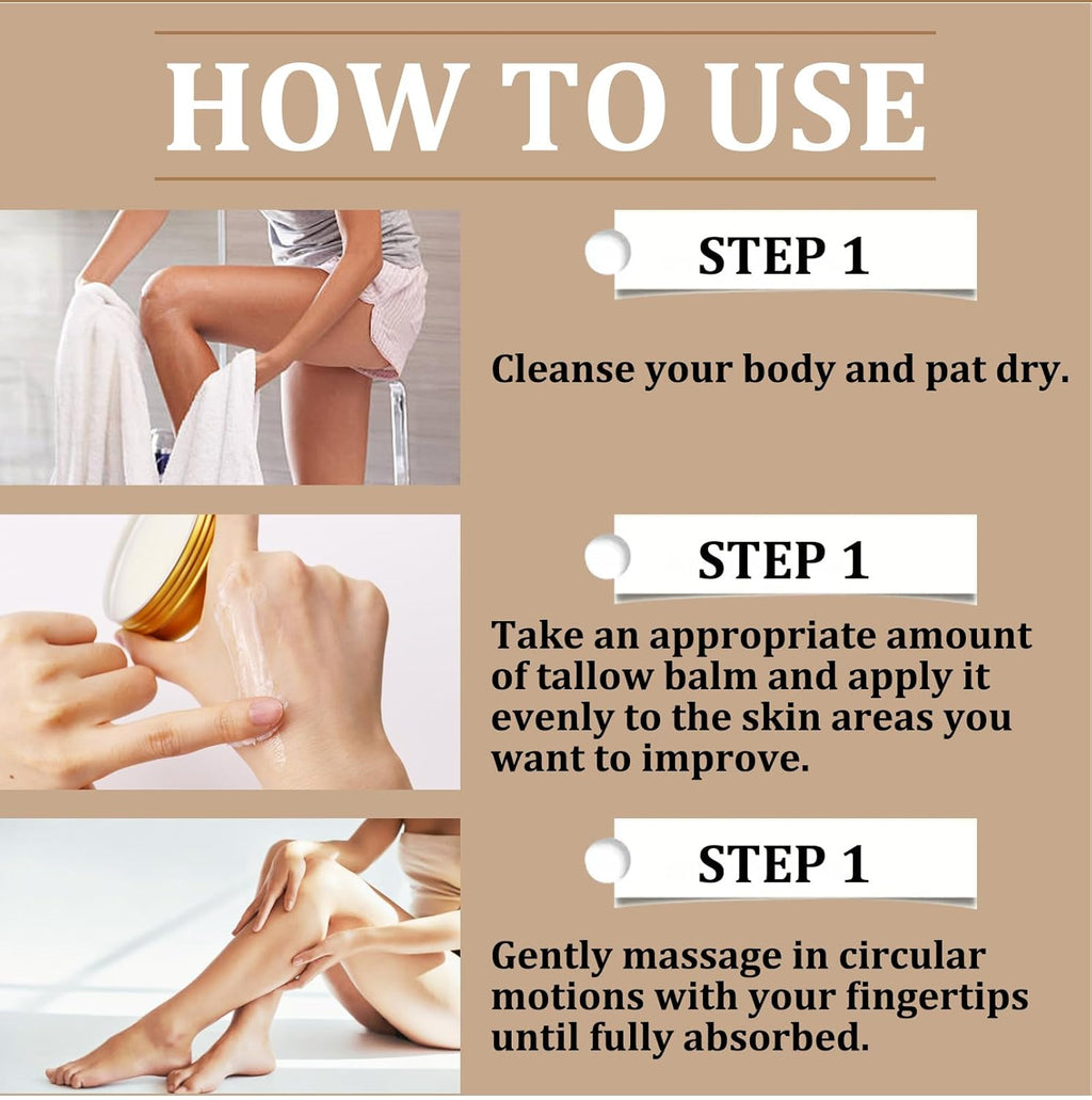 Tallow Balm, Tallow Honey Body Cream, Face Moisturizing Cream, All Purpose Use Balm Anti-Drying Anti-Cracking for Spring, Summer, Autumn and Winter Skin Care (Tallow Balm, 100 G)