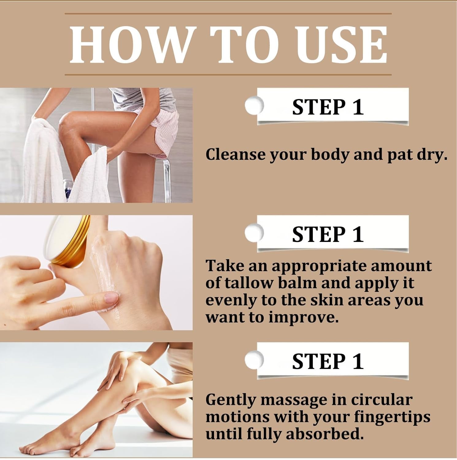 Tallow Balm, Tallow Honey Body Cream, Face Moisturizing Cream, All Purpose Use Balm Anti-Drying Anti-Cracking for Spring, Summer, Autumn and Winter Skin Care (Tallow Balm, 100 G)