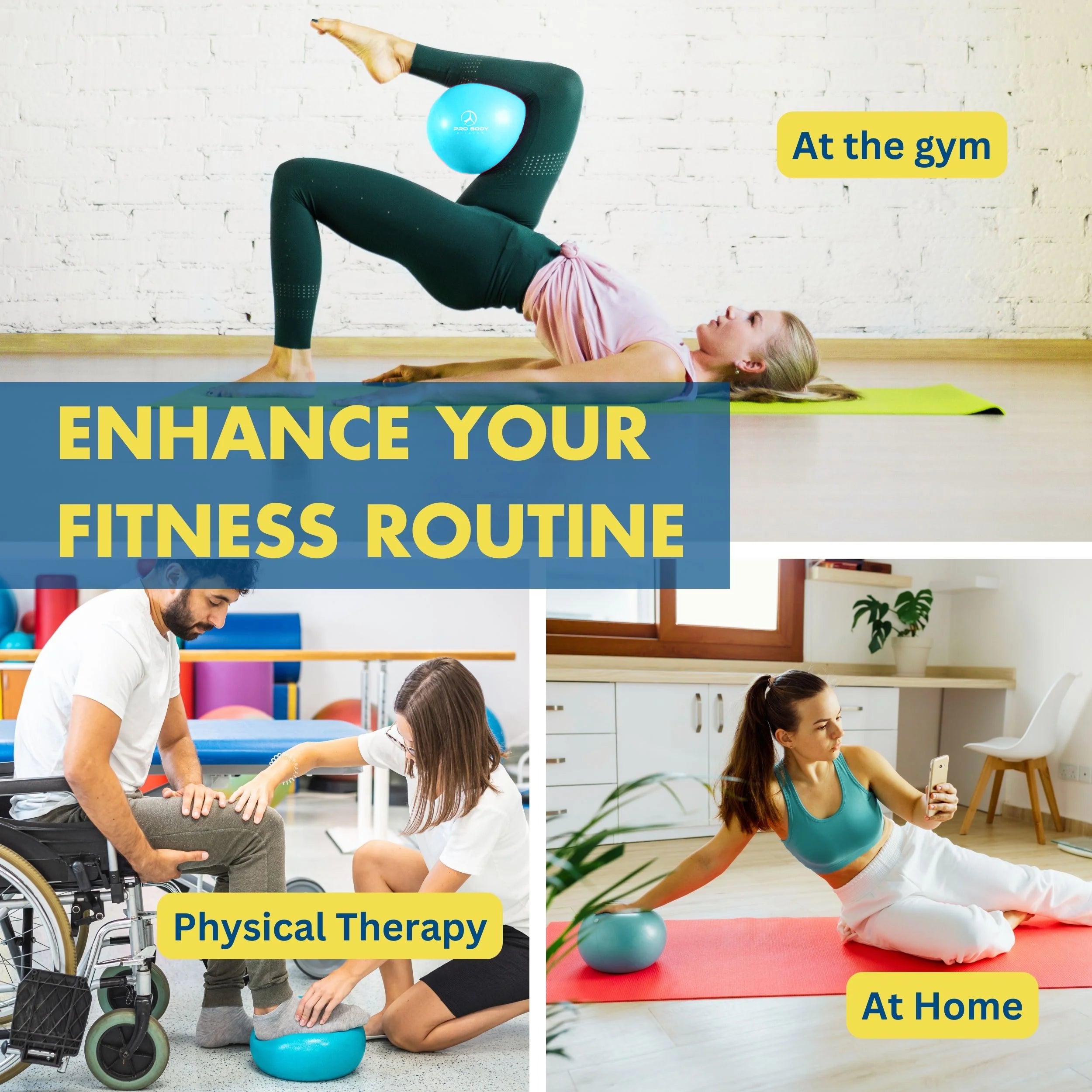 9 Inch Small Exercise Ball for between Knees, Mini Soft Yoga Ball for Stability, Barre, Fitness, Ab, Core, Physio and Physical Therapy Ball (Indigo)