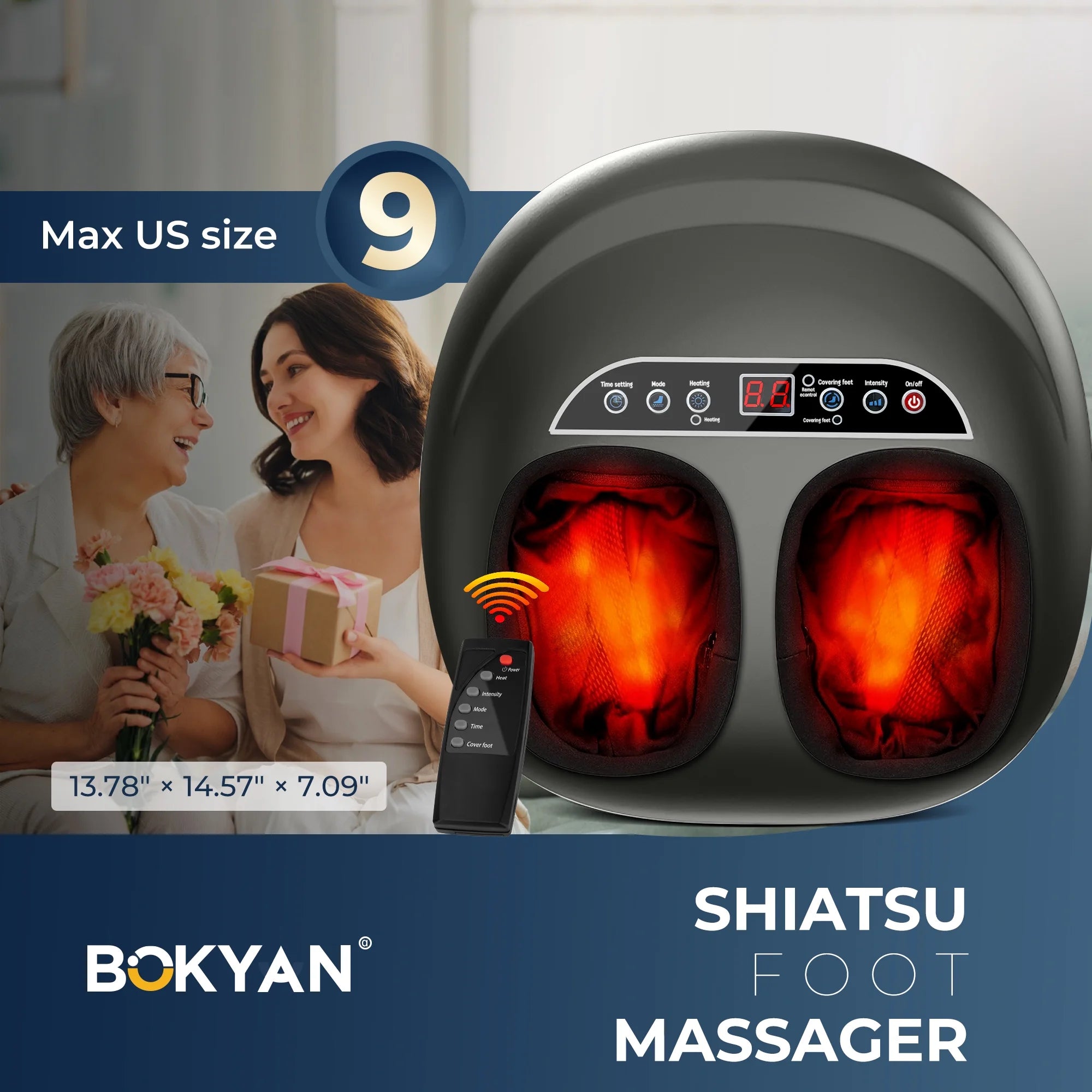 Shiatsu Foot Massager, Foot Spa for Comfort and Relief, Big, Gift, Black