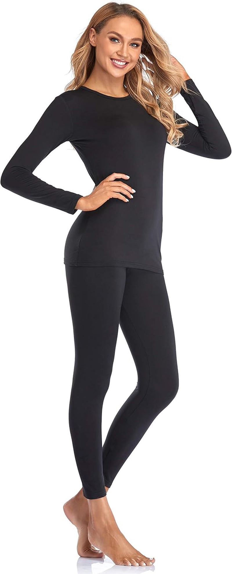 Women'S Thermal Underwear Ultra Soft Long Johns Top with Fleece Lined