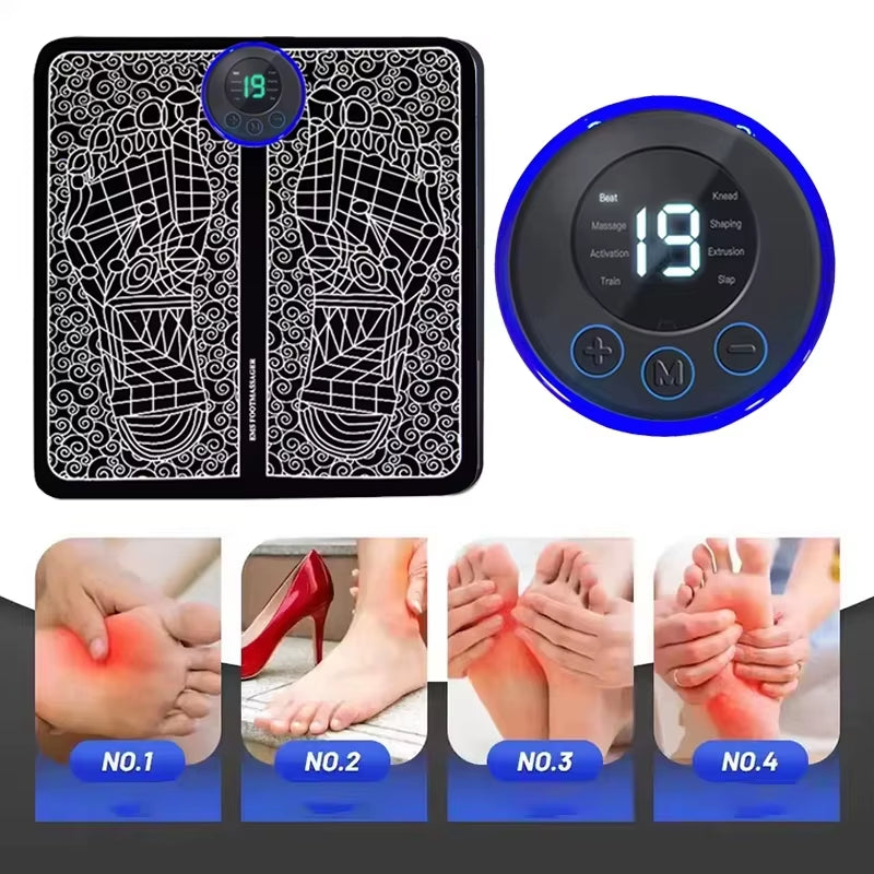3 in 1 Home Massage Kit EMS Foot Massager Multi Function Electronic Acupressure Pen to Relieve Shoulder Neck and Back Discomfort