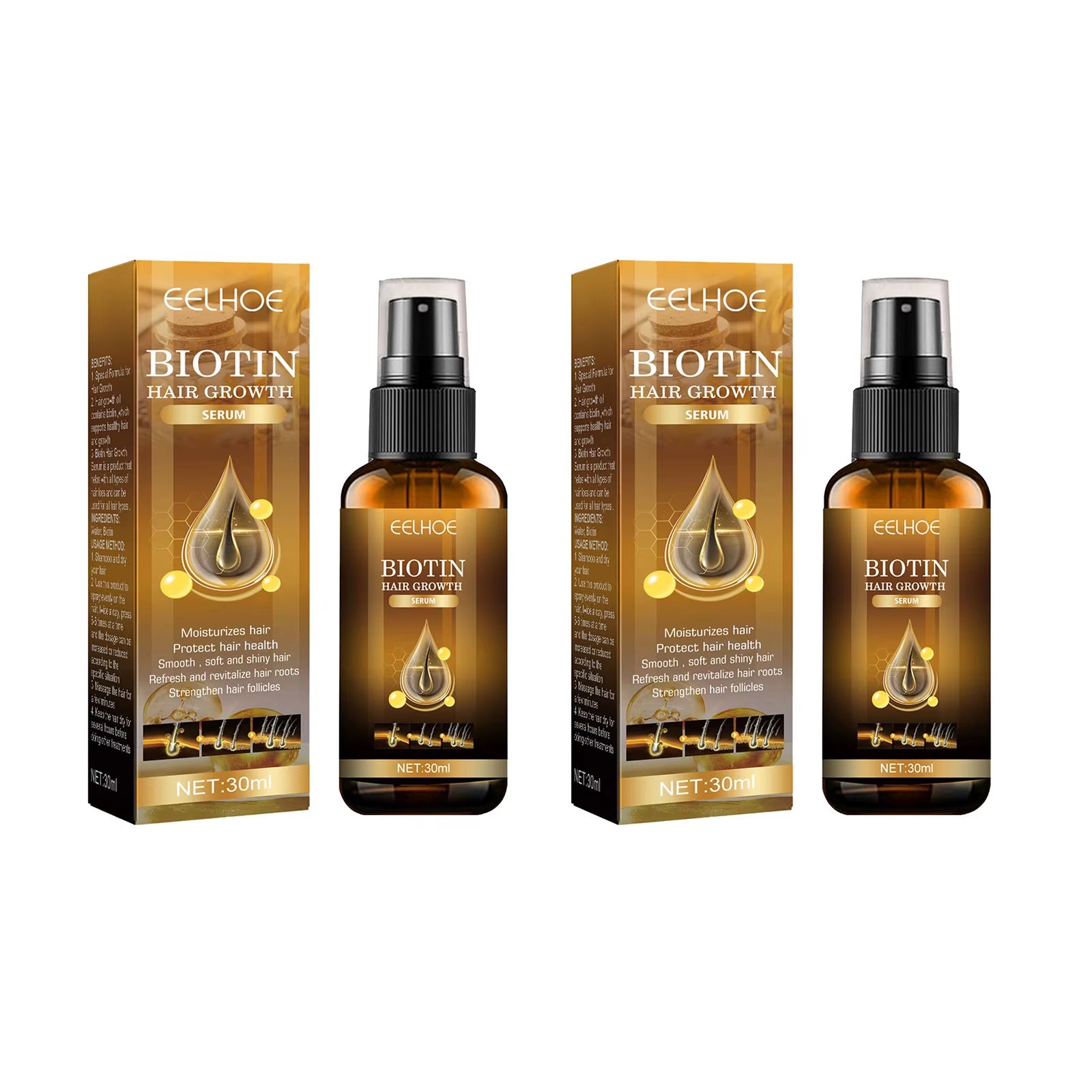 Magic Biotin Hair Serum Strengthen Smoothing Deep Nourishing Frizzy Hair Product Damaged Repair Spray Hair Oil Serum 30Ml