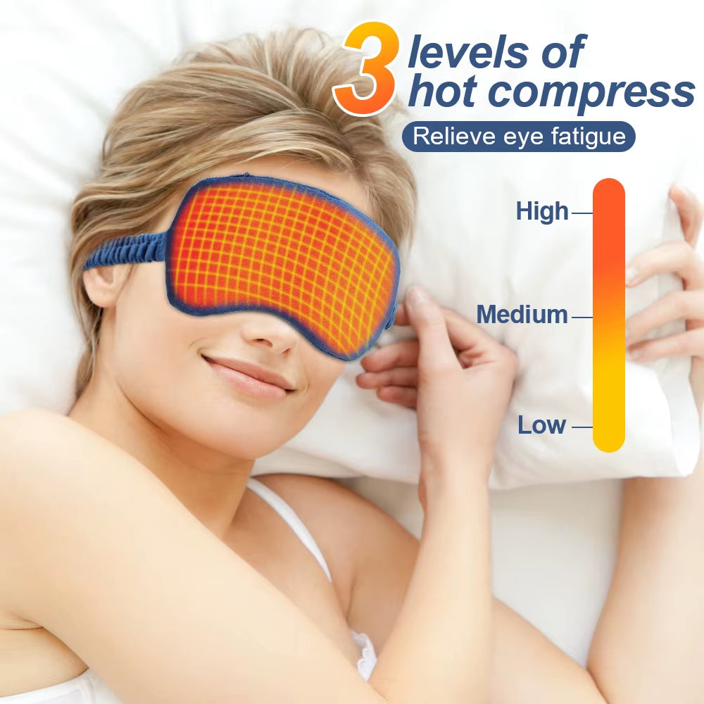 Hot Compress Sleeping Mask USB Heated Eye Mask Blindfold Sleep Eye Cover Eyes Patch Shade Night Travel Nap Heating Eyeshade