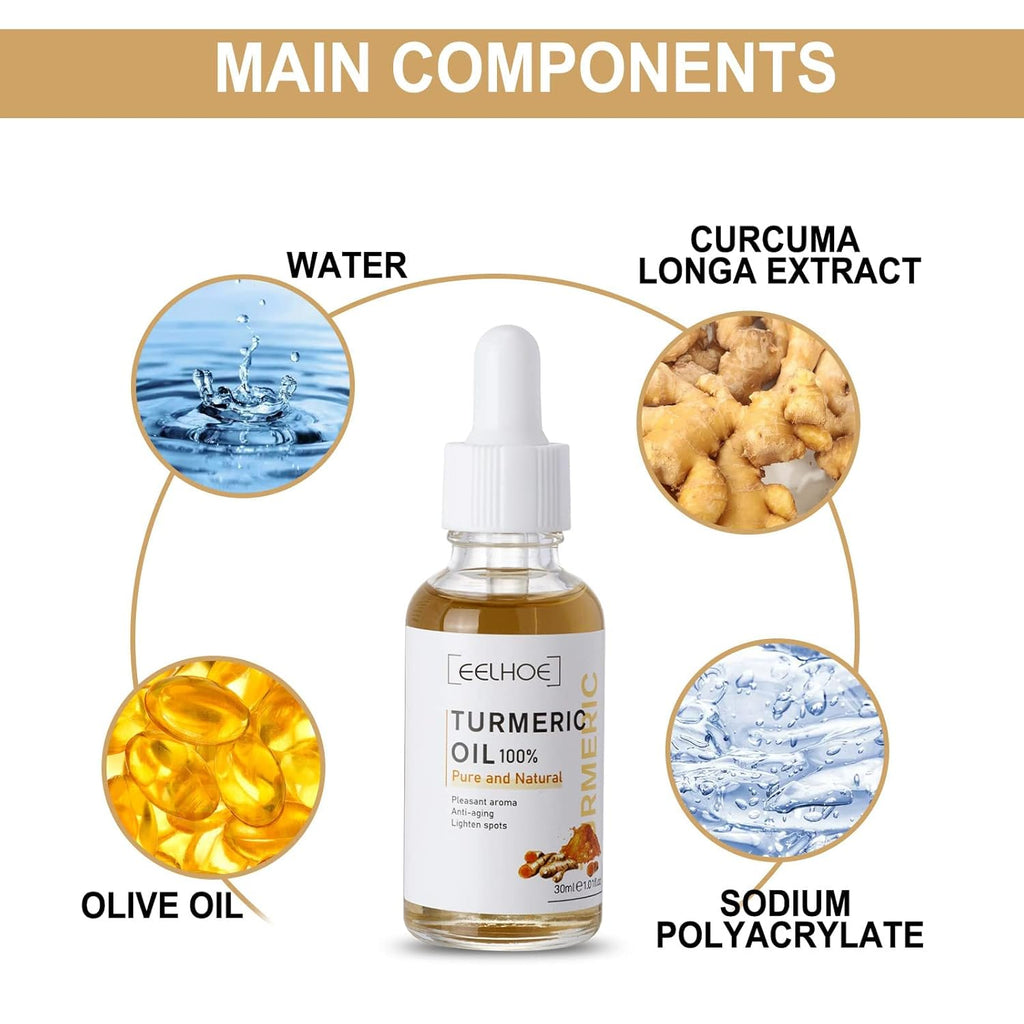 2024 New Turmeric Serum Oil Facial Skin Care Serum, Turmeric Face Serum Oil, Moisturizing the Skin Serum,Suitable for Dry Skin, Redness, & Skin Blemishes (Colorless 2P)