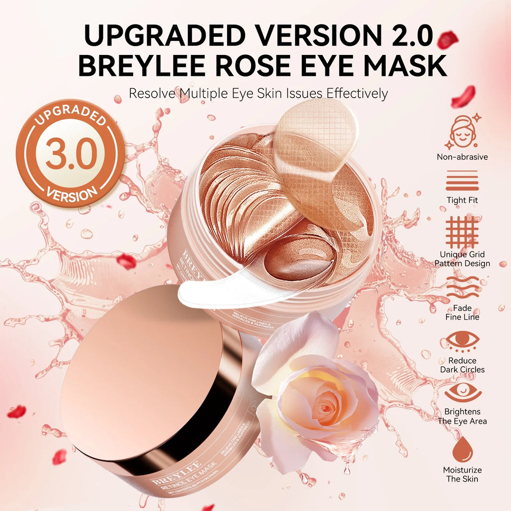 Rose Eye Mask Eye Patches 60 Pcs Puffy Eyes Dark Circles Reduce Wrinkles and Fine Lines Undereye