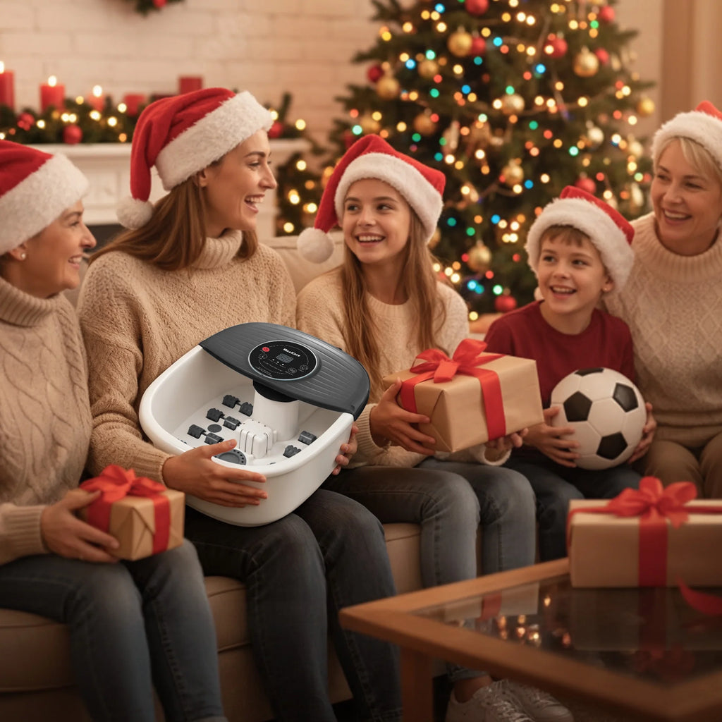 Foot Spa Bath Massager with Heat, Bubbles, and Vibration for Soothe and Comfort Feet, Black