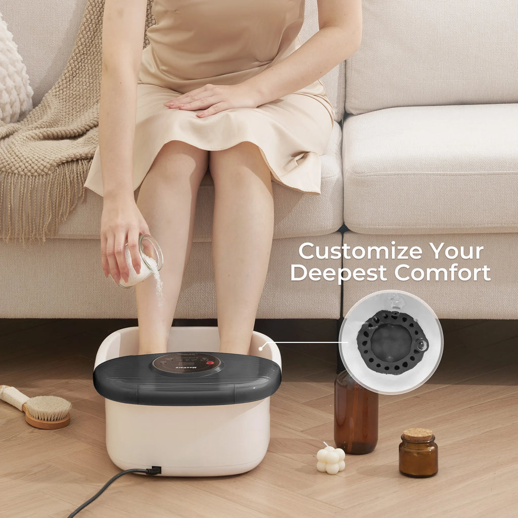 Foot Spa Bath Massager with Heat, Bubbles, and Vibration for Soothe and Comfort Feet, Black