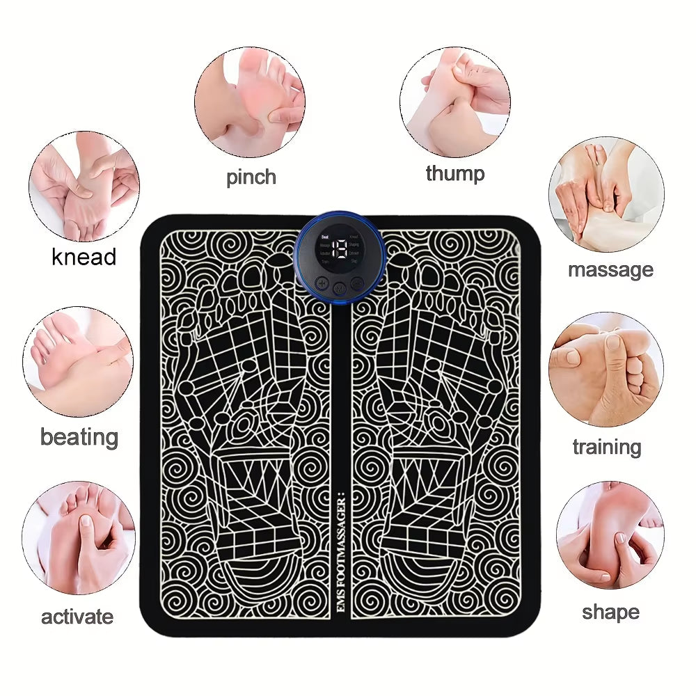 Electric Foot Massager Pad Neck Massage Set Portable Home Fatigue Relief Muscle Vibration Massage Pad Back Neck Massager
