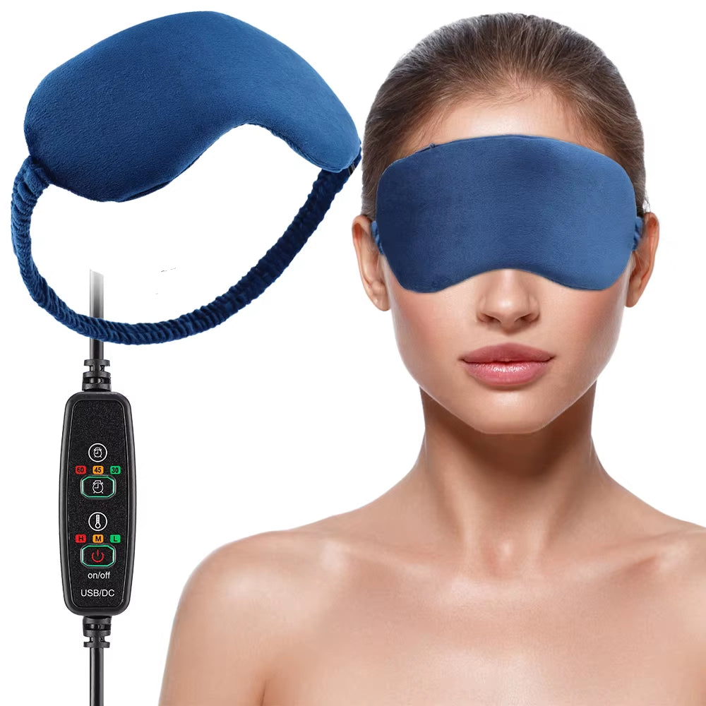 Hot Compress Sleeping Mask USB Heated Eye Mask Blindfold Sleep Eye Cover Eyes Patch Shade Night Travel Nap Heating Eyeshade