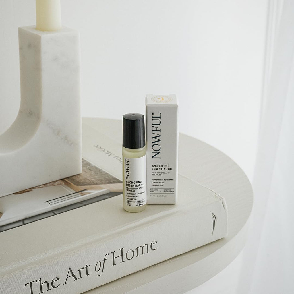 Anchoring Essential Oil Roll-On for Focus, Energy & Stress Relief - Awaken Senses with Pure Peppermint, Eucalyptus, Lemon & Rosemary Essential Oil Blend | Amplify Mood and Mental Clarity - 10ml