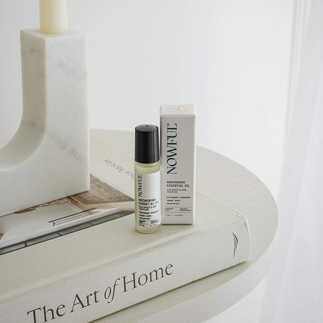 Anchoring Essential Oil Roll-On for Focus, Energy & Stress Relief - Awaken Senses with Pure Peppermint, Eucalyptus, Lemon & Rosemary Essential Oil Blend | Amplify Mood and Mental Clarity - 10ml