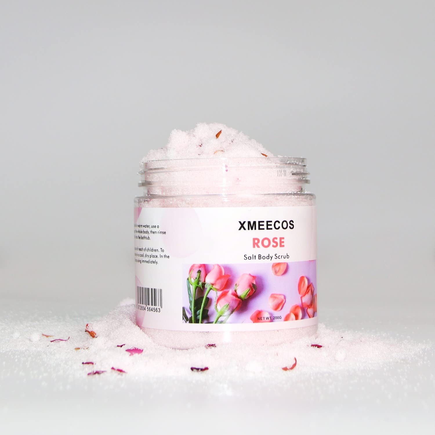 Lavender Salt Body Scrub Skin Cleaser with Natural Salt Lavender Petals Moisturizer| Exfoliating| Bath Salt| Cruelty-Free (Rose)