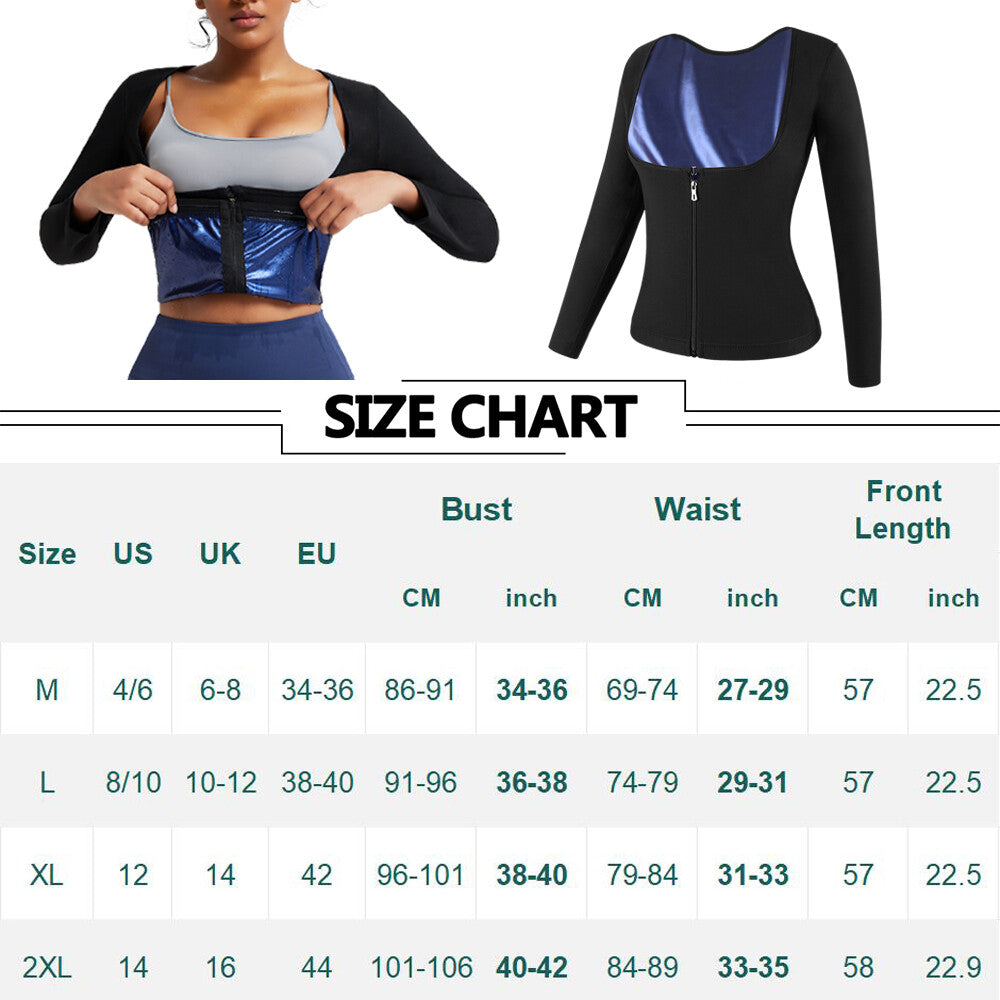 Women Sauna Suit Sweat Vest Waist Trainer Fat Burn Full Body Shaper Workout Tops