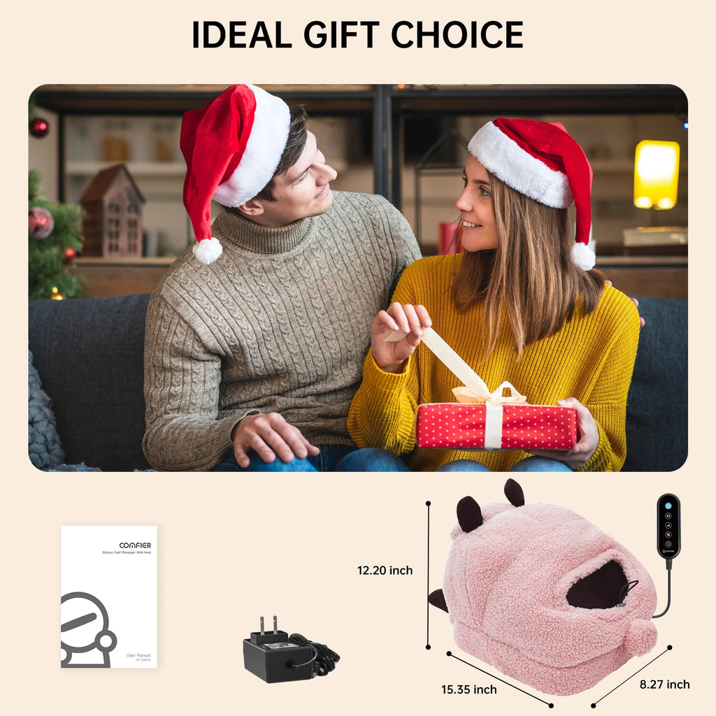 Shiatsu Foot Massager with Heat, Animal Foot Warmer for Tired Blood Circulation, Gifts