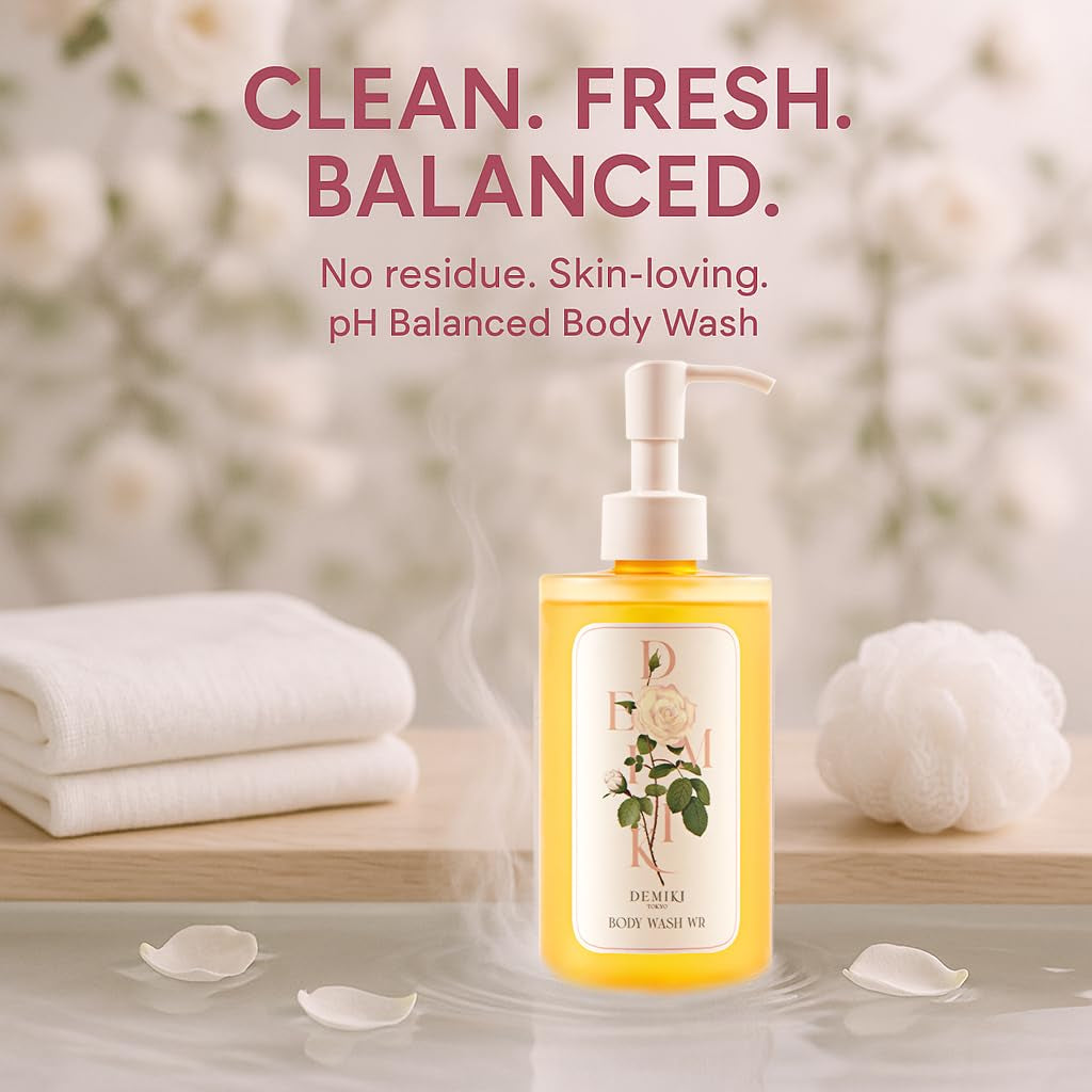 Body Wash Women Moisturizing Sensitive Skin, White Rose Scent Shower Gel Body Wash for Women, Winter Hydration Care, Sulfate-Free, Paraben-Free, Dye-Free, 10 Fl Oz