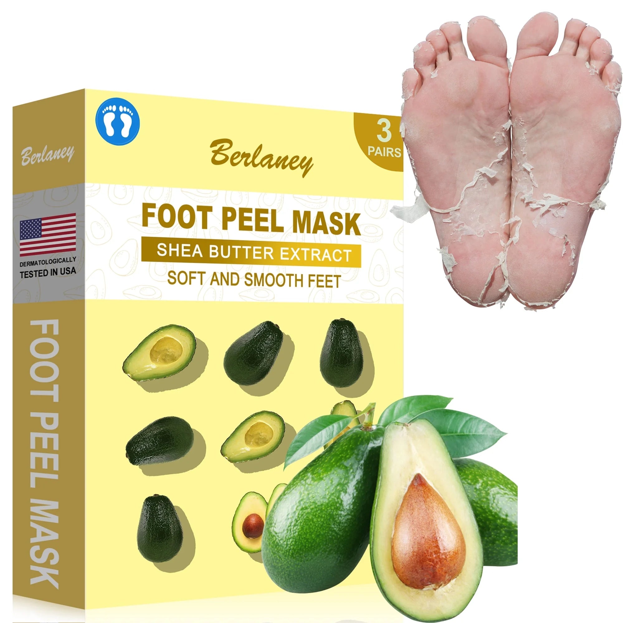 Berlaney Moisturizing Foot Mask with Shea Butter, Moisturizing Foot Mask for Dry and Cracked Feet, Dry Skin Moisturizer for Soft and Smooth Feet