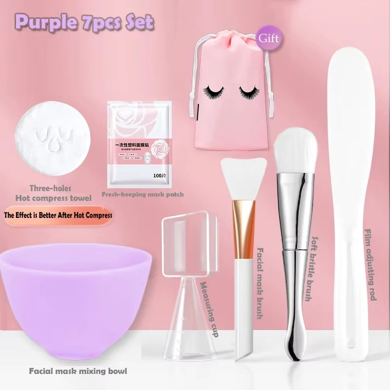 Face Skin Care Tool Set Silicone Facial Mask Brushes Beauty Salon Bowl Spoon Mask Mud Film Brush Skin Care DIY Beauty Tools