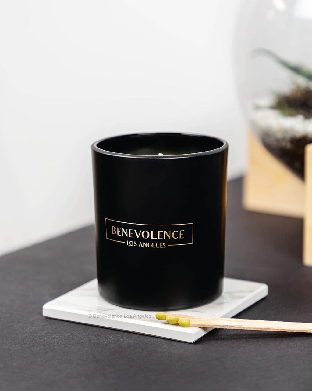 Benevolence LA Bergamot & Jasmine Christmas Scented Candles | Soy Candles, Black Candle for Home | Holiday Candle Gifts for Women and Men | Home Fragrance | Aromatherapy | 8oz, 45 Hour Burn