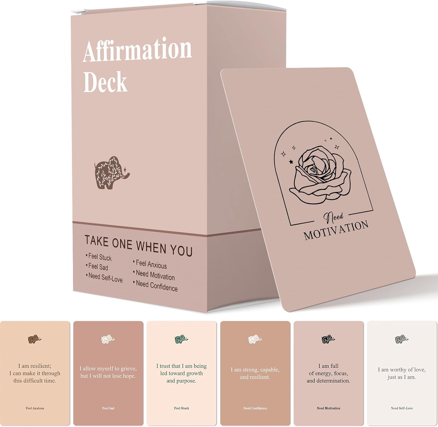 Affirmation Cards for Women, 120 Positive Affirmation Cards (6 Themes), Daily Affirmations for Inspiration, Mindfulness & Self Care, Uplifting Gift for Women