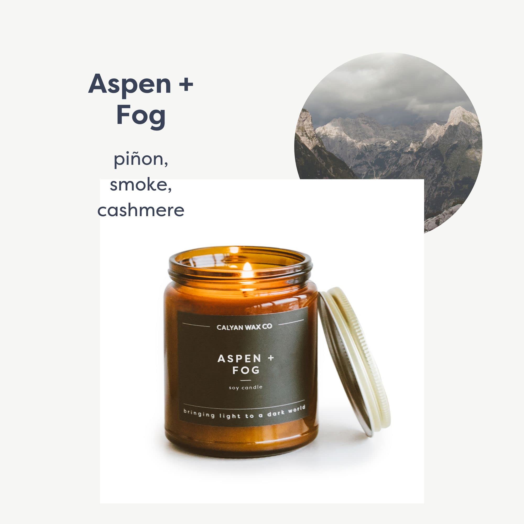 Calyan Wax Co. Apples & Maple Bourbon Scented Candle - 57 Hour Burn - Luxury Non Toxic Soy Wax Candles - Long Lasting Amber Glass Jar Candle for Home - 7.2oz