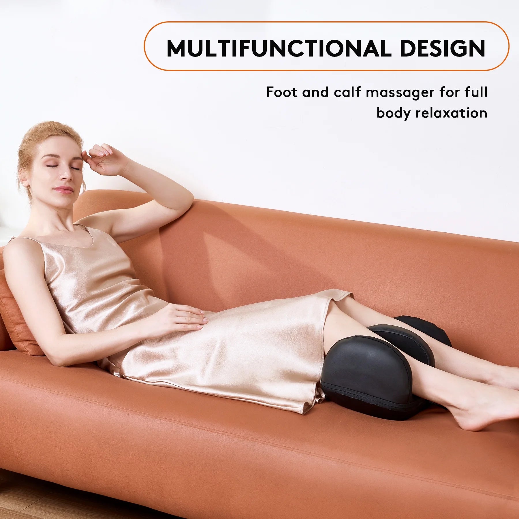 Cordless Foot Massager with Heat , Deep Kneading Electric Massage Machine for Foot and Calf Massage, Home & Office Use