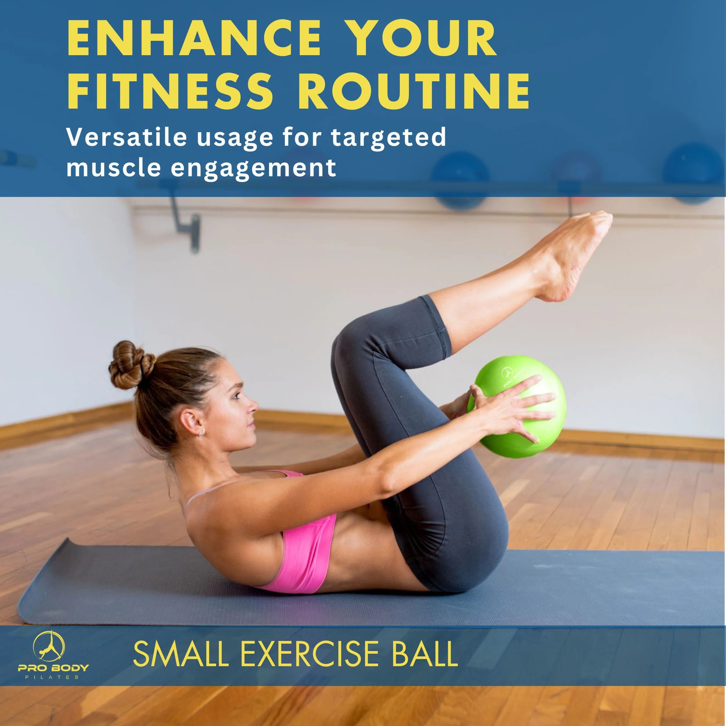 9 Inch Small Exercise Ball for between Knees, Mini Soft Yoga Ball for Stability, Barre, Fitness, Ab, Core, Physio and Physical Therapy Ball (Indigo)