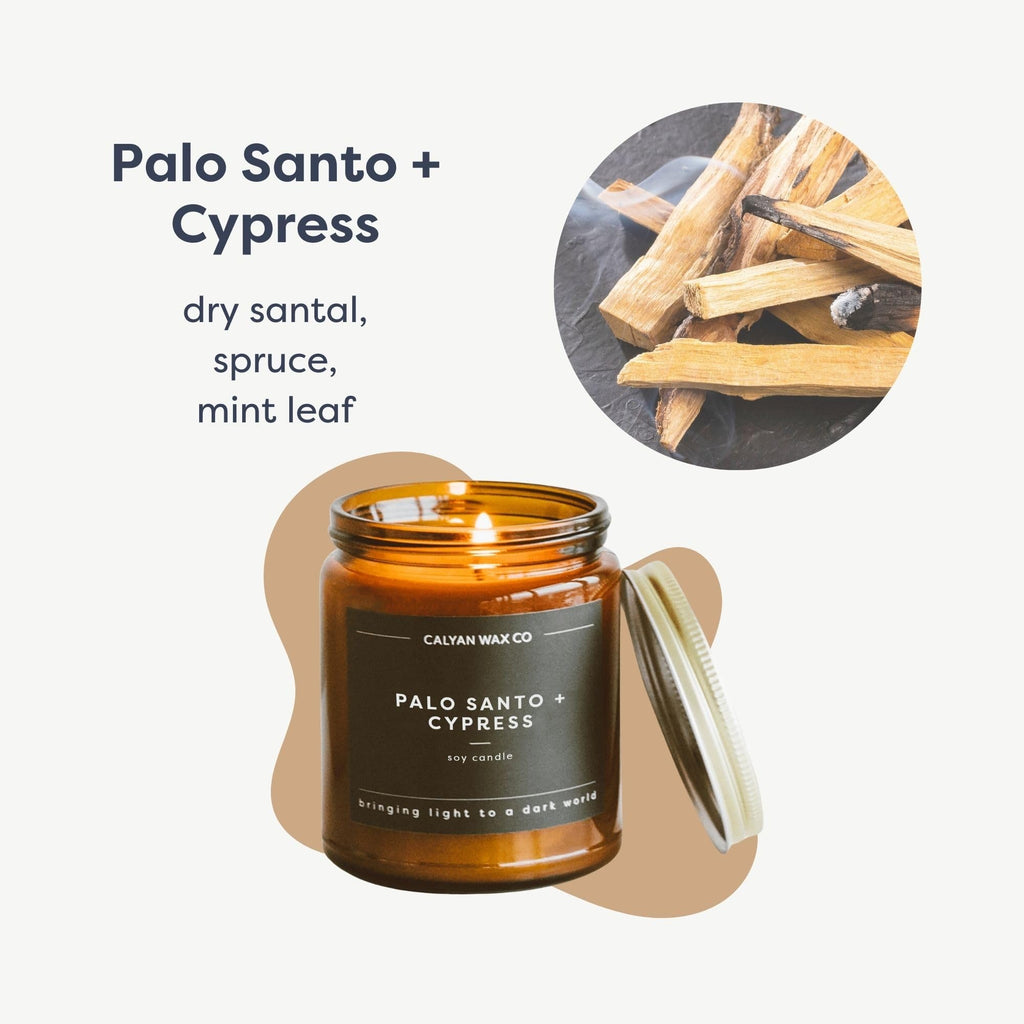 Calyan Wax Co. Apples & Maple Bourbon Scented Candle - 57 Hour Burn - Luxury Non Toxic Soy Wax Candles - Long Lasting Amber Glass Jar Candle for Home - 7.2oz