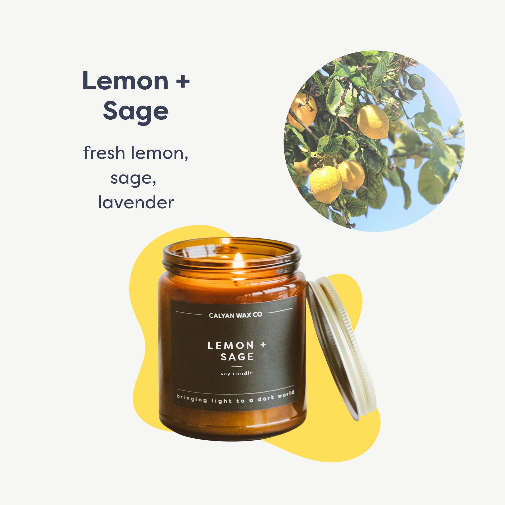 Calyan Wax Co. Apples & Maple Bourbon Scented Candle - 57 Hour Burn - Luxury Non Toxic Soy Wax Candles - Long Lasting Amber Glass Jar Candle for Home - 7.2oz