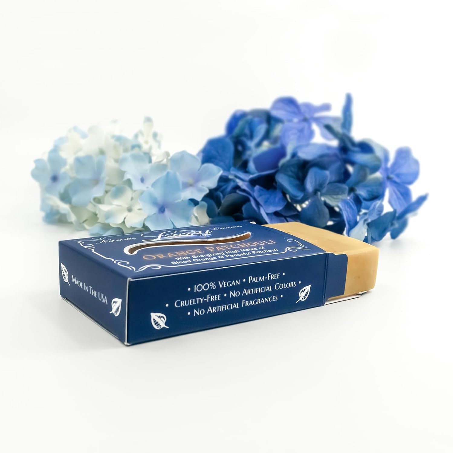 Orange Patchouli Handmade Soap Bar for Bath and Body Is Palm Oil Free, Moisturizing Natural Vegan Castile Soap with Essential Oil for All Skin Types Including Sensitive Skin (3 Pack)