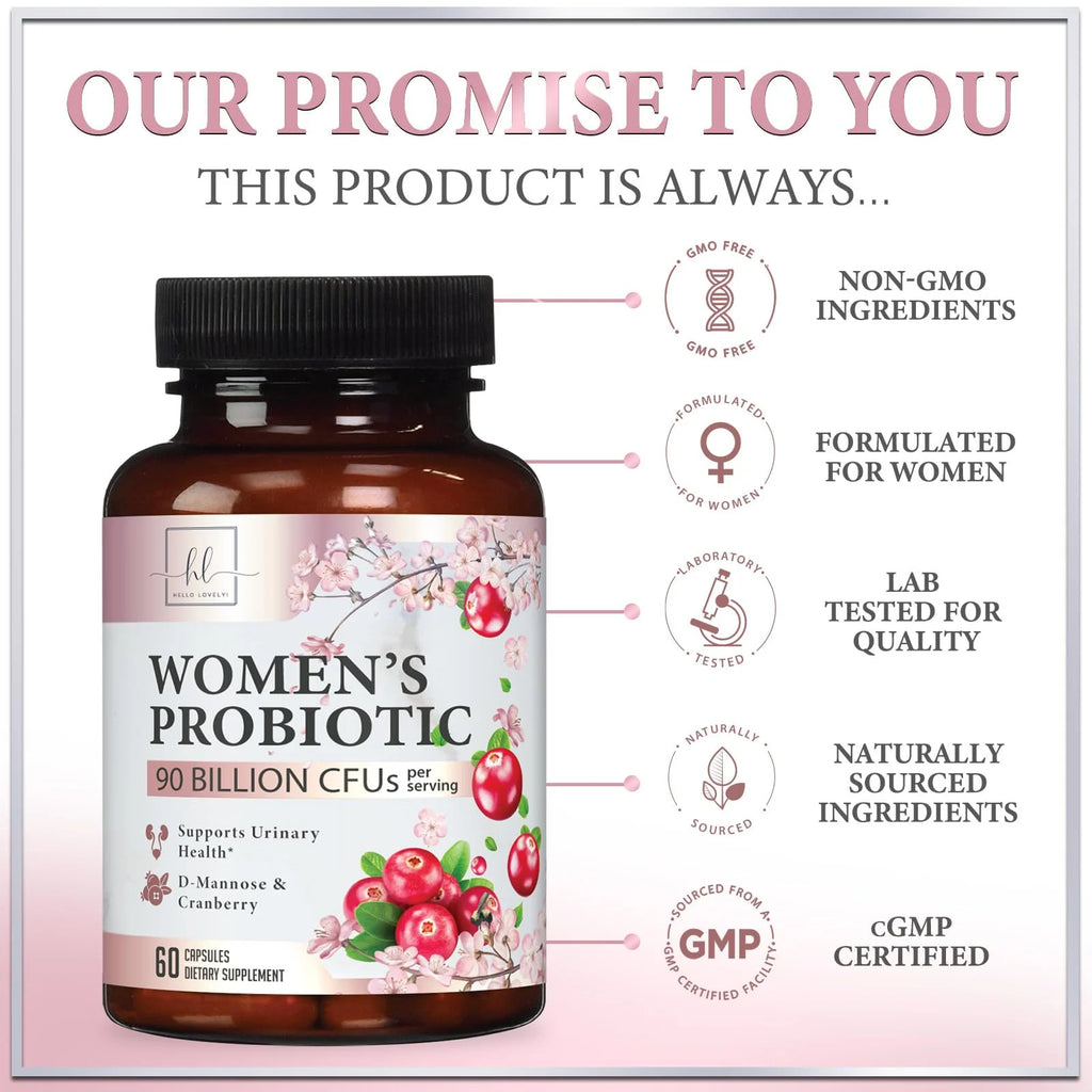 Probiotics for Women Digestive Health Support - 90 Billion CFU Women'S Probiotic, 16 Strains, Cranberry, Vaginal Probiotic with Prebiotics, PH, Immune, Urinary, & Feminine Health Support, 60 Capsules