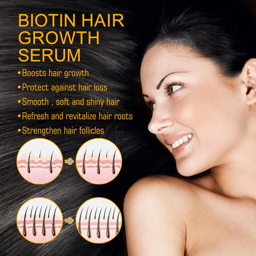 Magic Biotin Hair Serum Strengthen Smoothing Deep Nourishing Frizzy Hair Product Damaged Repair Spray Hair Oil Serum 30Ml