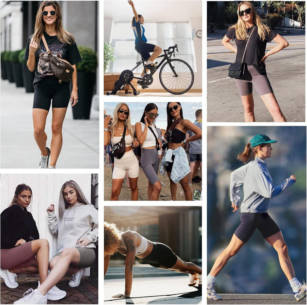 3 Pack Biker Shorts for Women – 8"/5"/3" High Waisted Tummy Control Workout Yoga Running Athletic Shorts