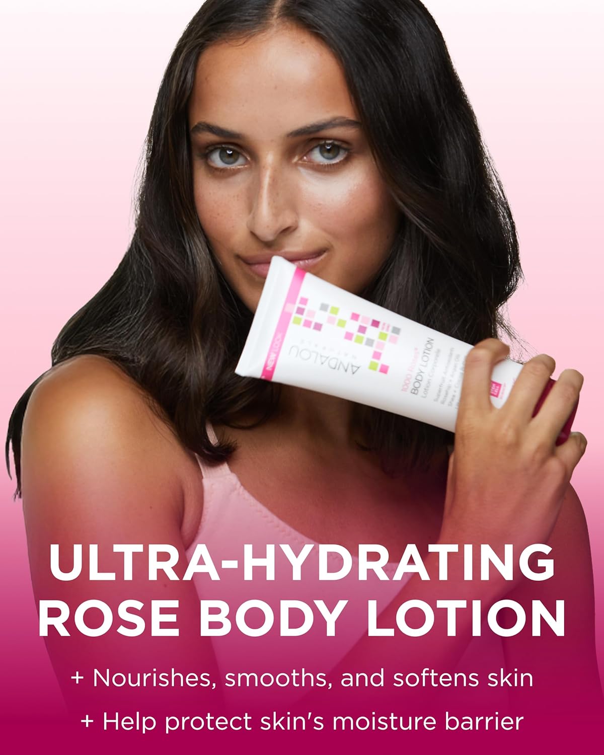 Andalou Naturals 1000 Roses Soothing Body Lotion - Improve Skin Moisture with Shea Butter & Aloe Vera - Hydrating Lotion for Dry or Sensitive Skin - 8 fl oz