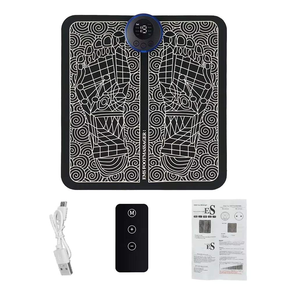 Electric Foot Massager Pad Neck Massage Set Portable Home Fatigue Relief Muscle Vibration Massage Pad Back Neck Massager