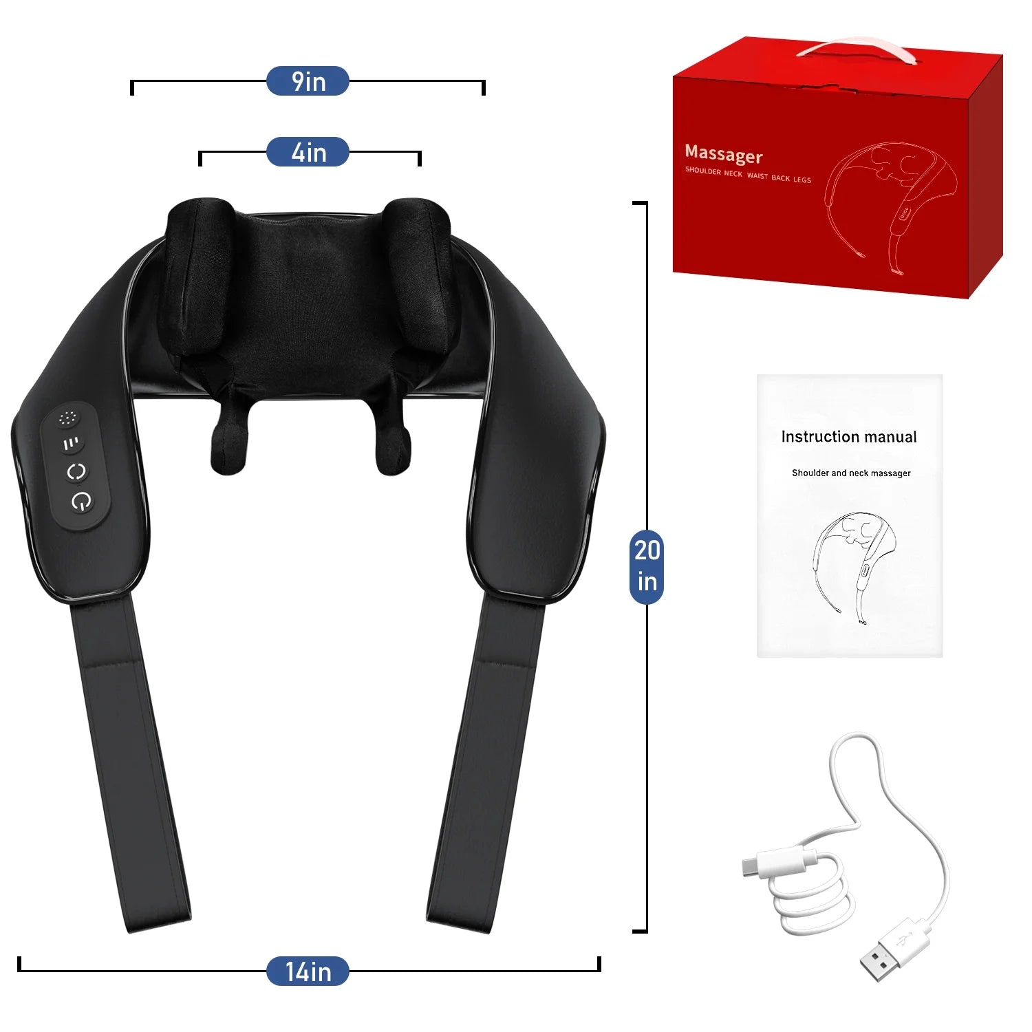Neck Massager with Heat, Cordless Shoulder Massager, 4D Deep Kneading Shiatsu Shoulder and Neck Massage, Gift for Mother'S Day and Father'S Day