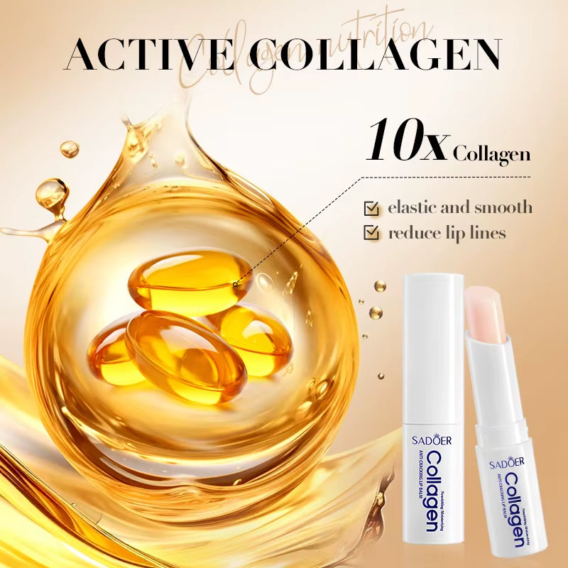 Collagen Lip Balm Moisturizing anti Cracking Brightening Repair Nourishing Hydrating Lipstick Lips Skin Care Products