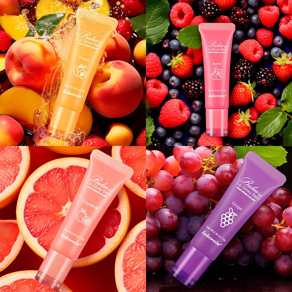 Lip Glowy Balm, Plumping Lip Gloss, Moisturizing Lip Balm, Lip Gloss, Lip Sleeping Mask, Lip Mask, Lip Glow Oil, Long Lasting Repairing Lightening Lip Lines (Grape)