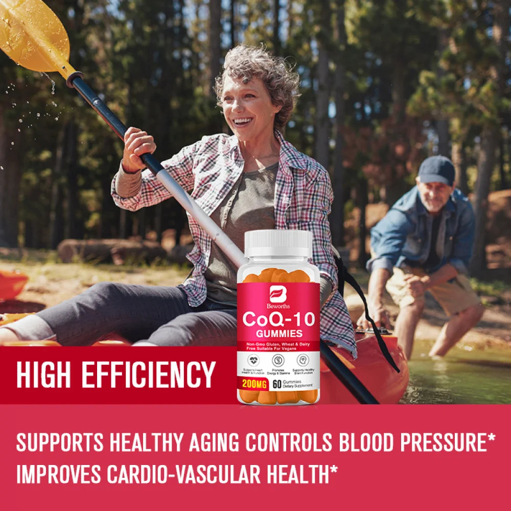 Coq10 Gummies Supplement 200Mg, Support Promotes Cardiovascular Heart Health Vegan, 60Count
