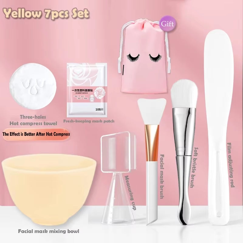 Face Skin Care Tool Set Silicone Facial Mask Brushes Beauty Salon Bowl Spoon Mask Mud Film Brush Skin Care DIY Beauty Tools
